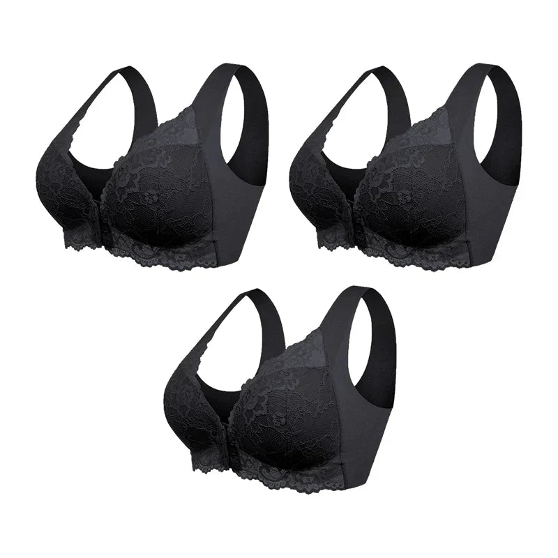 Ginevra™ | (LOT DE 3) Soutien-gorge sculptant sans armature avec fermeture frontale