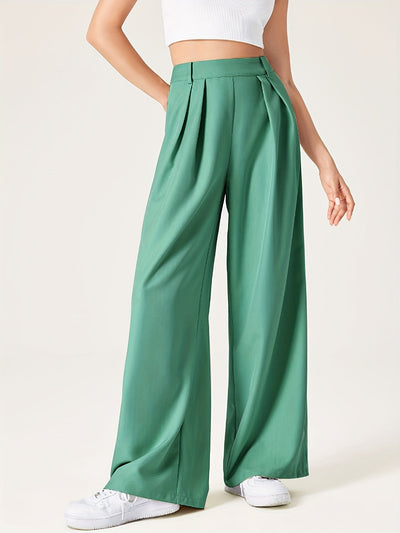 Marieke | Wijde Effen Kleur Pantalon