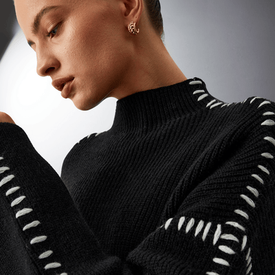 Laurent™ | Pull en Maille Structurée à Détails Contrastants