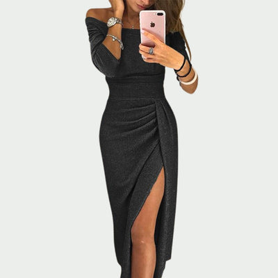 Kyelle | Robe de soirée élégante à épaules dénudées
