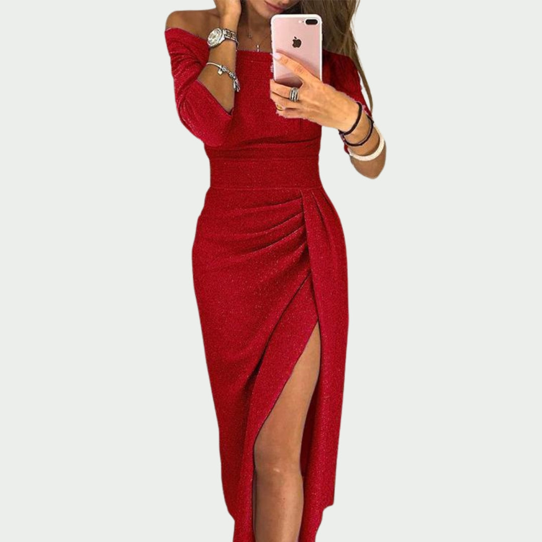 Kyelle | Robe de soirée élégante à épaules dénudées