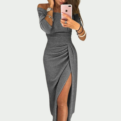 Kyelle | Robe de soirée élégante à épaules dénudées