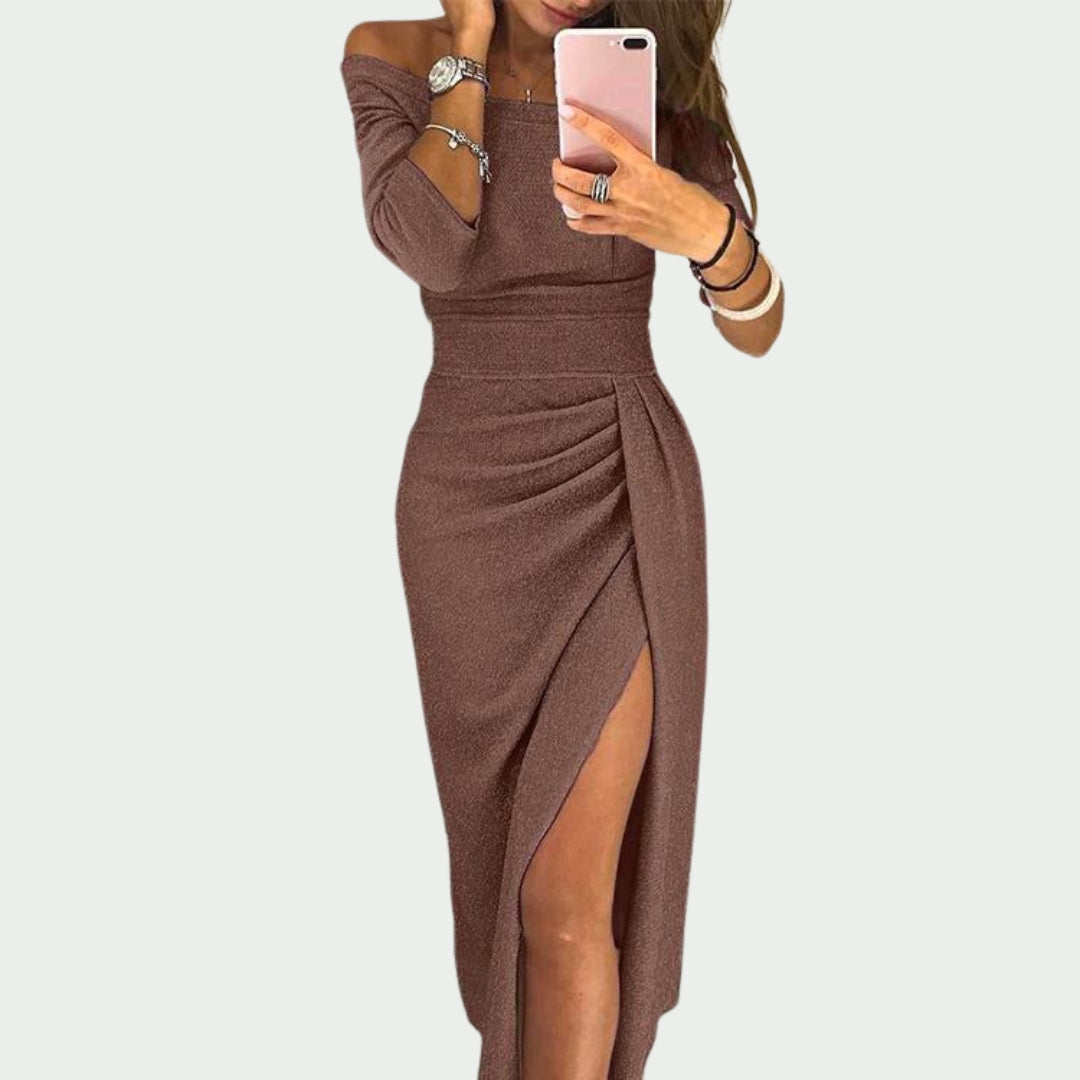 Kyelle | Robe de soirée élégante à épaules dénudées