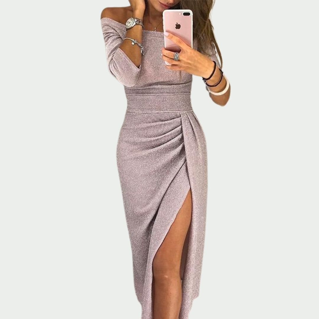 Kyelle | Robe de soirée élégante à épaules dénudées