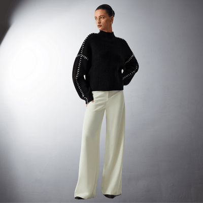 Laurent™ | Pull en Maille Structurée à Détails Contrastants