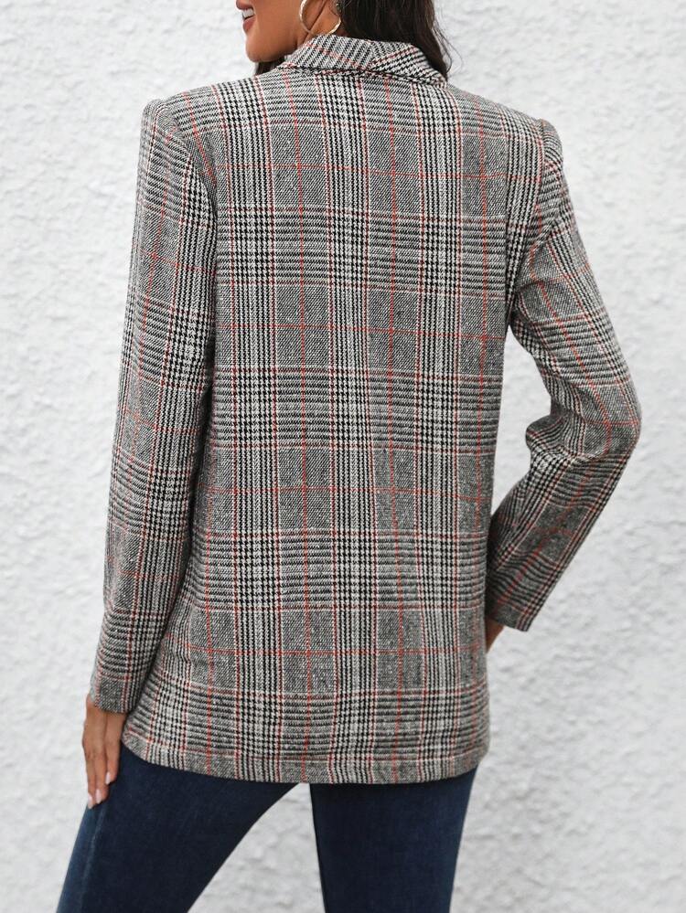 Blazer Vintage à Motif Pied-de-Poule