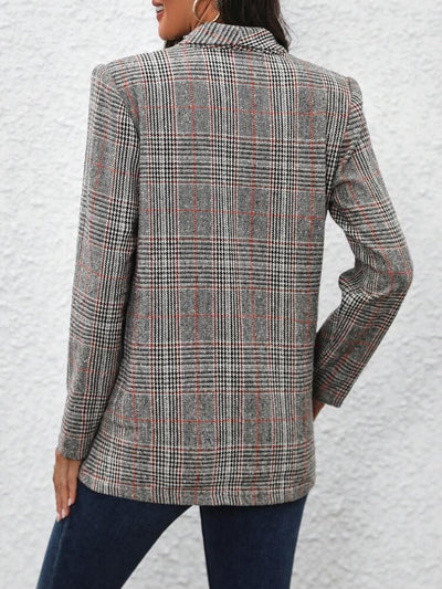 Blazer Vintage à Motif Pied-de-Poule