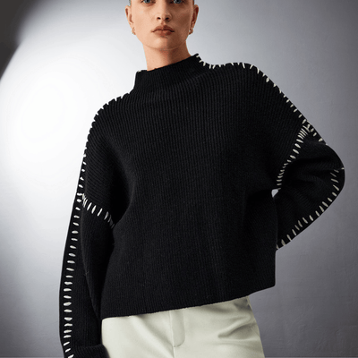 Laurent™ | Pull en Maille Structurée à Détails Contrastants