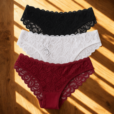 Belle Étoile – Culottes en Dentelle Élégantes et Sexy en Coton ( lot de 3 pièces )