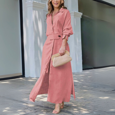Jeanette™ | Élégante robe longue à col en V