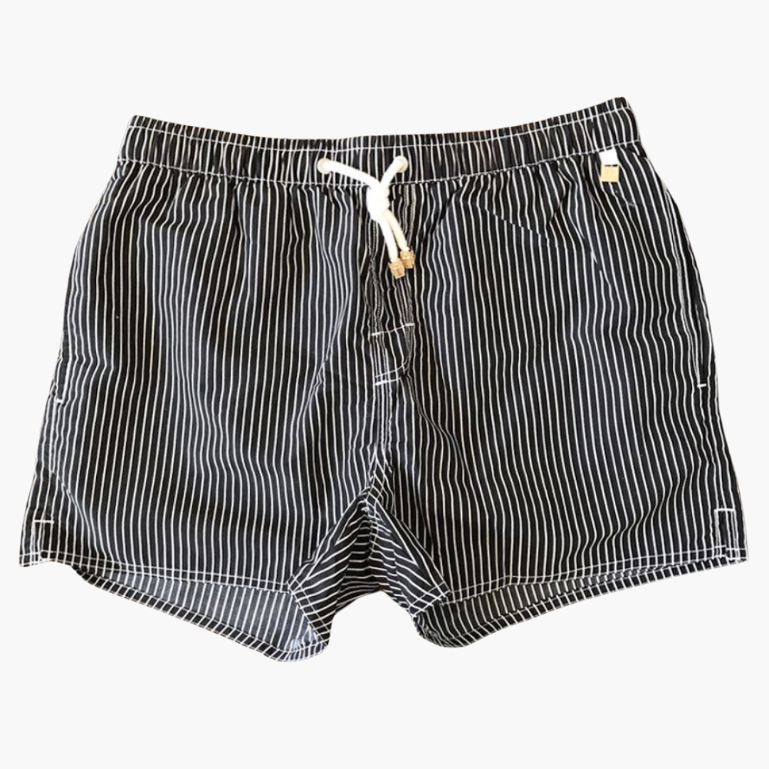 Maillot de bain homme rayé - avec cordon de serrage et poches latérales