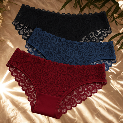 Belle Étoile – Culottes en Dentelle Élégantes et Sexy en Coton ( lot de 3 pièces )