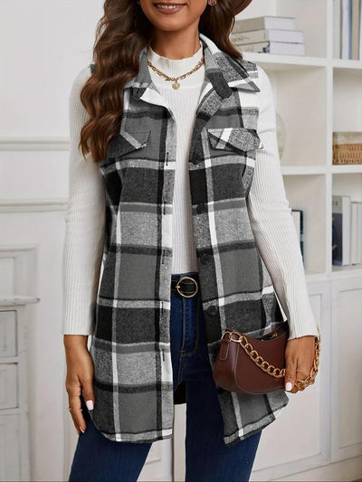 Ayana Vest Plaid™ – Élégance Décontractée sans Manches