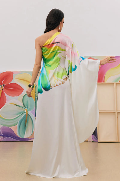 Florentine – Robe Crème Peinte à la Main