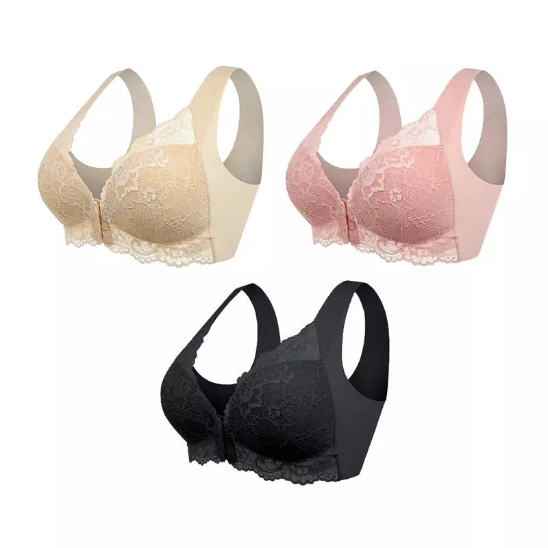 Ginevra™ | (LOT DE 3) Soutien-gorge sculptant sans armature avec fermeture frontale