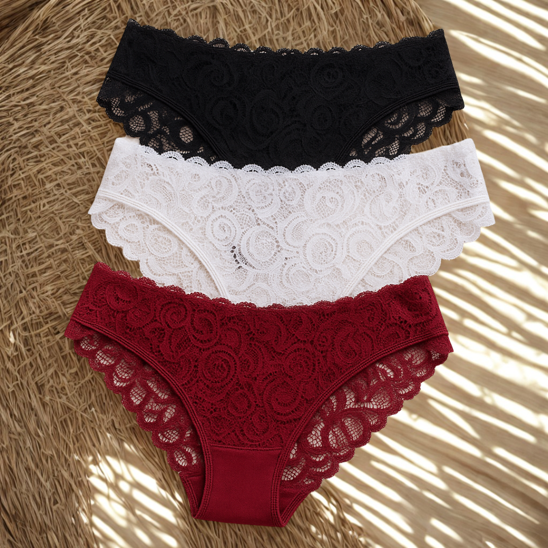 Belle Étoile – Culottes en Dentelle Élégantes et Sexy en Coton ( lot de 3 pièces )