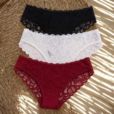 Belle Étoile – Culottes en Dentelle Élégantes et Sexy en Coton ( lot de 3 pièces )