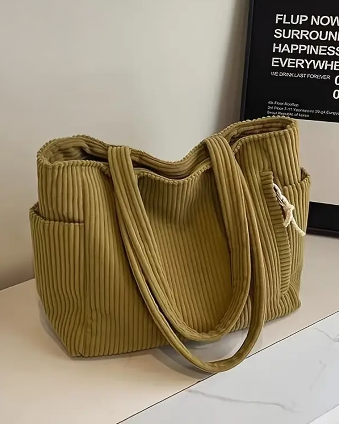 Tilda – Sac cabas côtelé avec détail en cordon