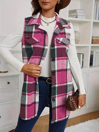 Ayana Vest Plaid™ – Élégance Décontractée sans Manches