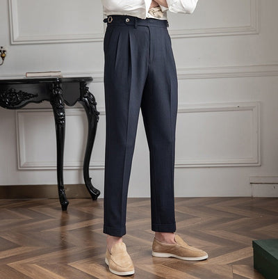 Pantalon à pinces aéré en seersucker Positano