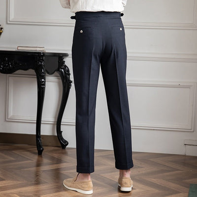 Pantalon à pinces aéré en seersucker Positano