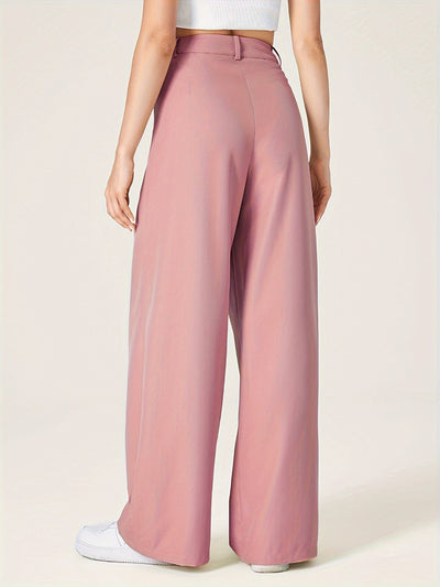 Marieke | Wijde Effen Kleur Pantalon