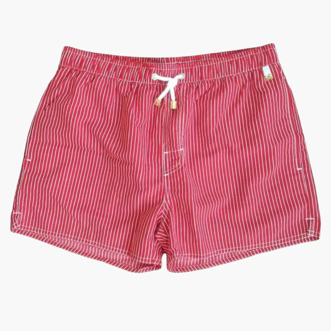 Maillot de bain homme rayé - avec cordon de serrage et poches latérales