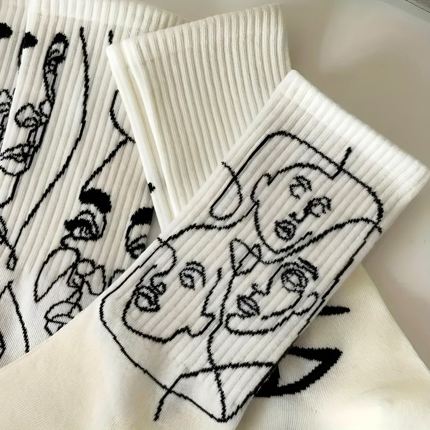 TOUS LES REGARDS™ – Chaussettes unisexe à imprimé abstrait (lot de 3)