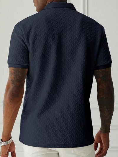 VALMER™ | Polo texturée pour homme – Élégance décontractée & confort estival