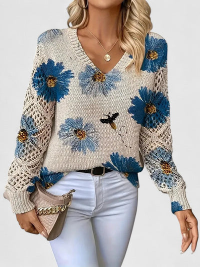 Aurélie | Pull élégant à motif floral