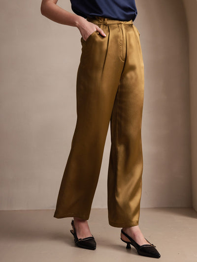 Pantalon de costume en soie classique et tendance 19 Momme, à jambes larges