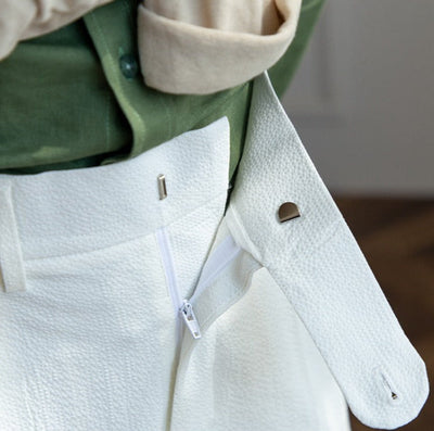 Pantalon à pinces aéré en seersucker Positano