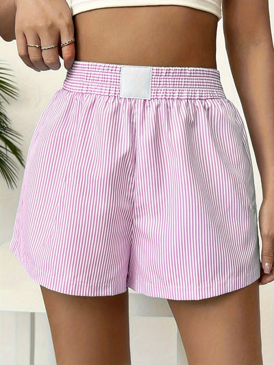 Evi | Comfortabele Streepprint Hoge Taille Shorts