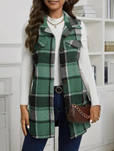 Ayana Vest Plaid™ – Élégance Décontractée sans Manches
