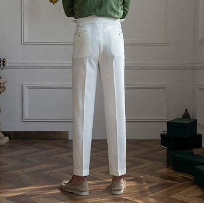 Pantalon à pinces aéré en seersucker Positano
