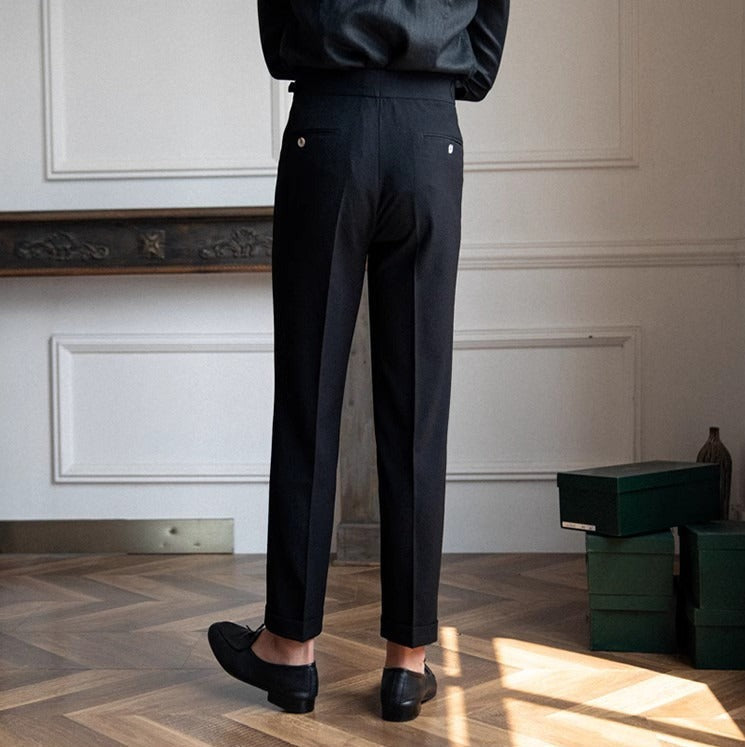 Pantalon à pinces aéré en seersucker Positano
