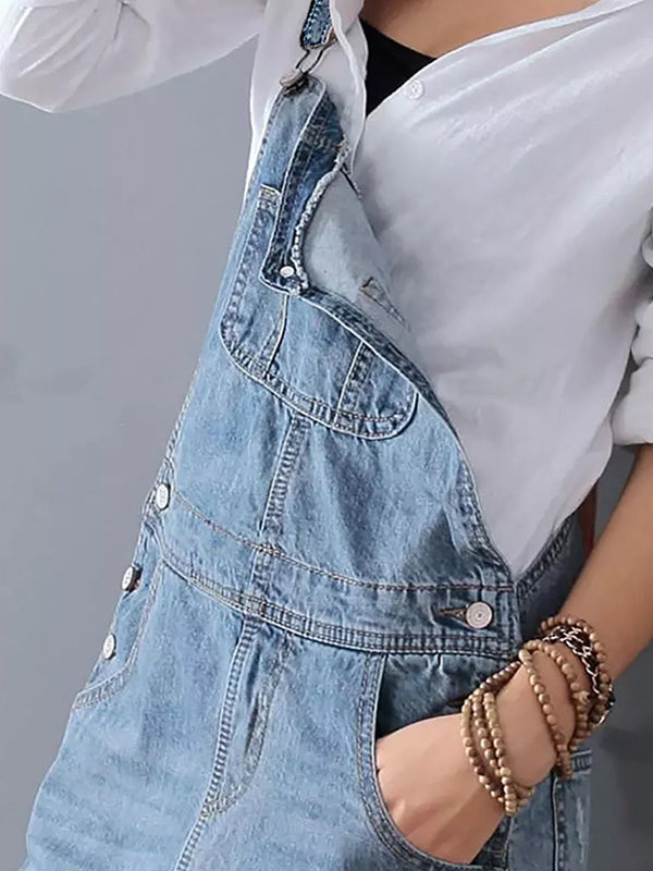 Robe salopette en denim avec fente à l’arrière