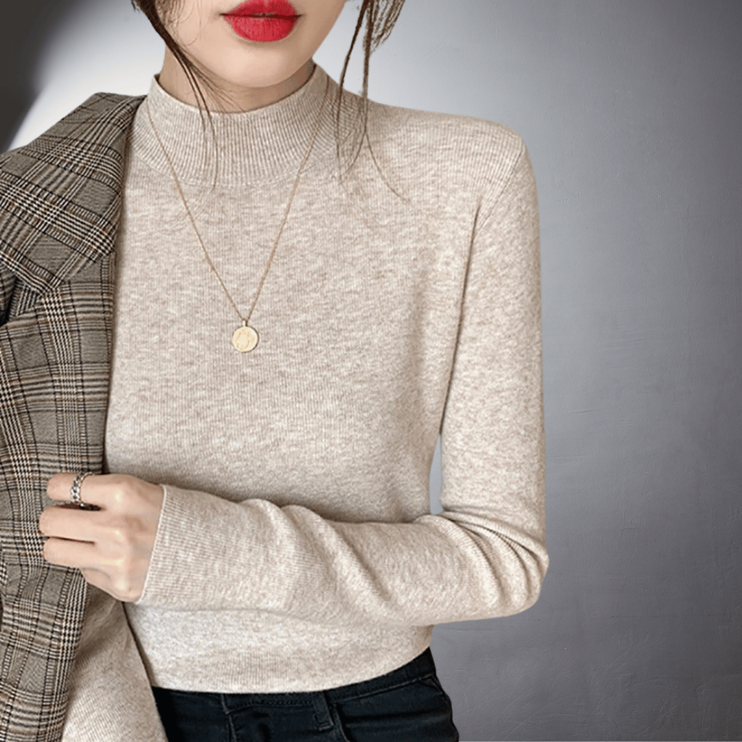 Colette™ | Pull à Col Montant en Coton Doux