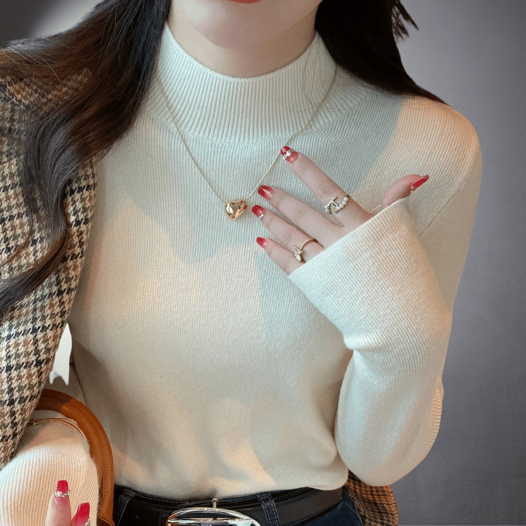 Colette™ | Pull à Col Montant en Coton Doux