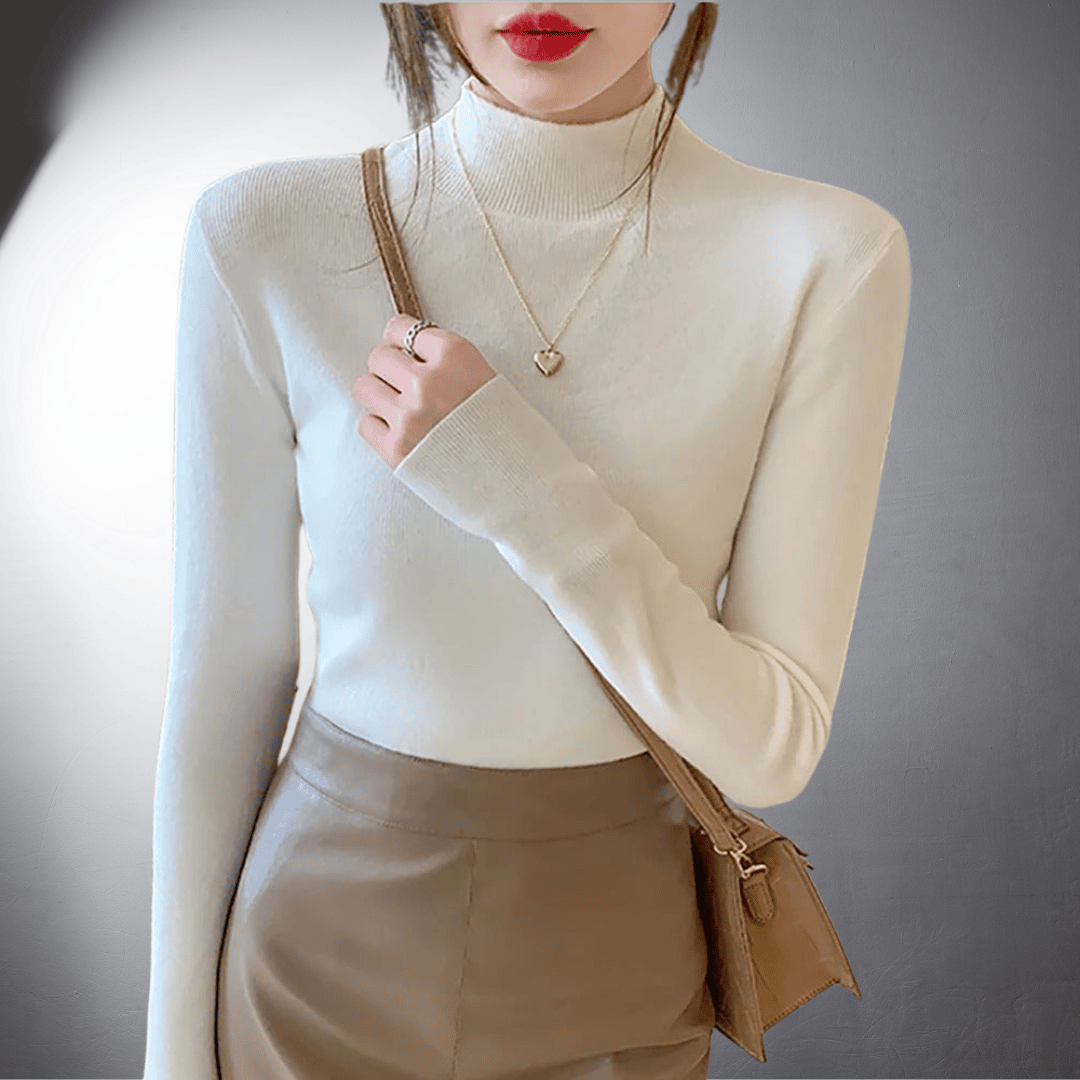 Colette™ | Pull à Col Montant en Coton Doux