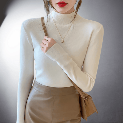 Colette™ | Pull à Col Montant en Coton Doux