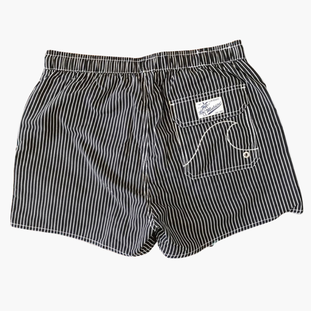 Maillot de bain homme rayé - avec cordon de serrage et poches latérales