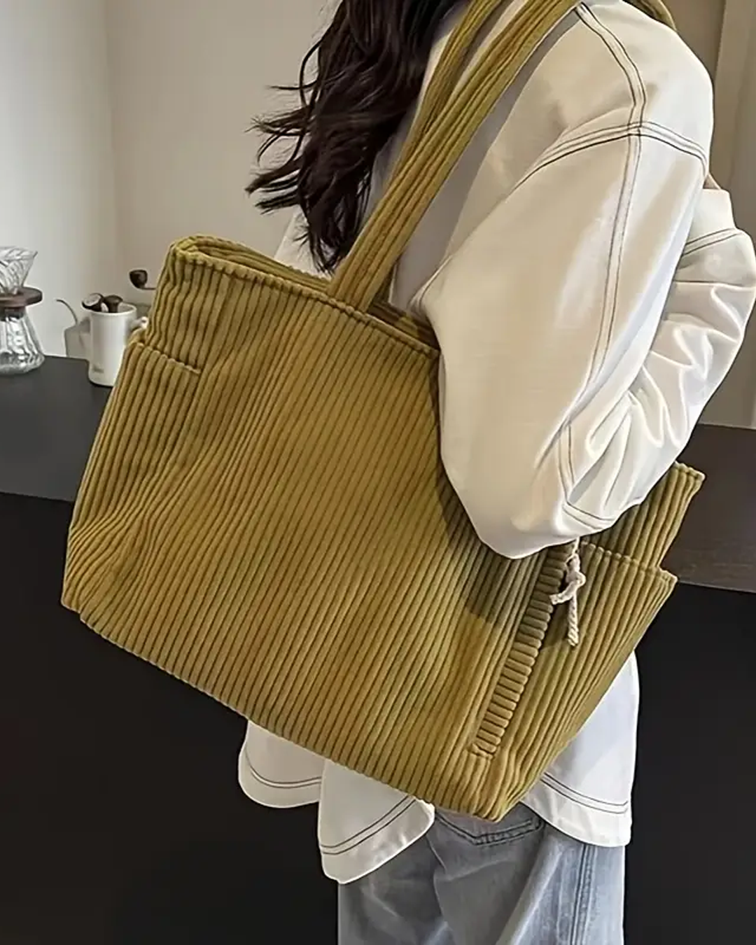 Tilda – Sac cabas côtelé avec détail en cordon