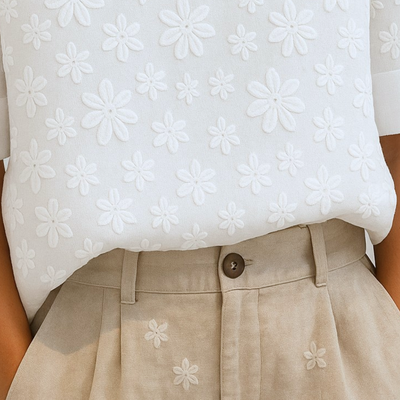 Irene™ | Blouse élégante en lin avec imprimé floral