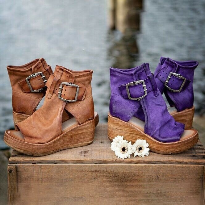 Luna Boho Sandales™ – Sandales orthopédiques à semelle compensée, style bohème