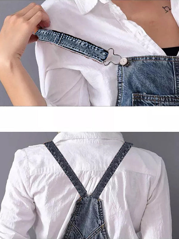 Robe salopette en denim avec fente à l’arrière