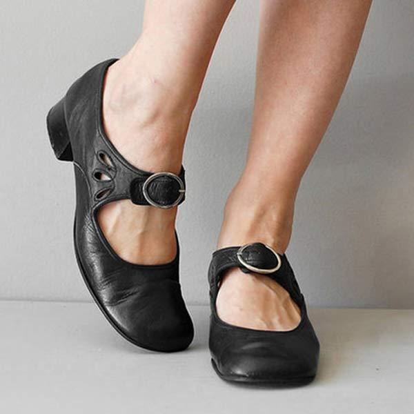 Denisa – Sandales orthopédiques en cuir à talon bloc