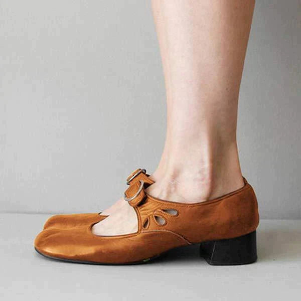 Denisa – Sandales orthopédiques en cuir à talon bloc