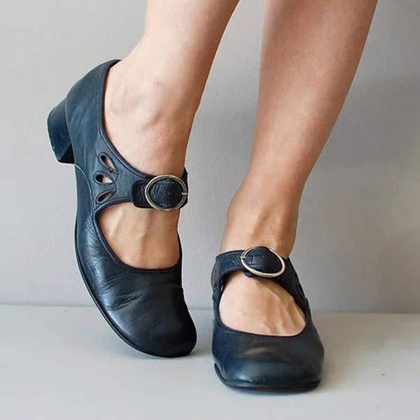 Denisa – Sandales orthopédiques en cuir à talon bloc