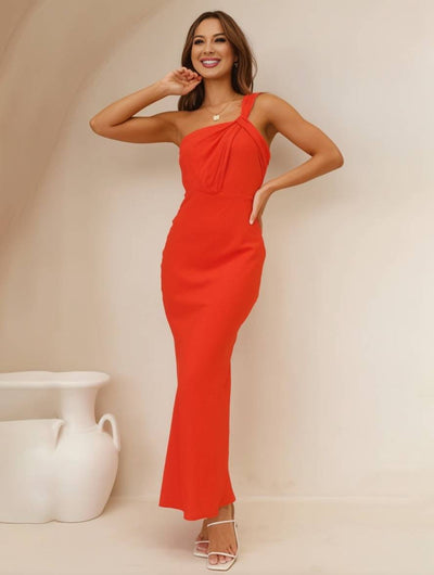 ELEVA – Satin Maxi Dress
